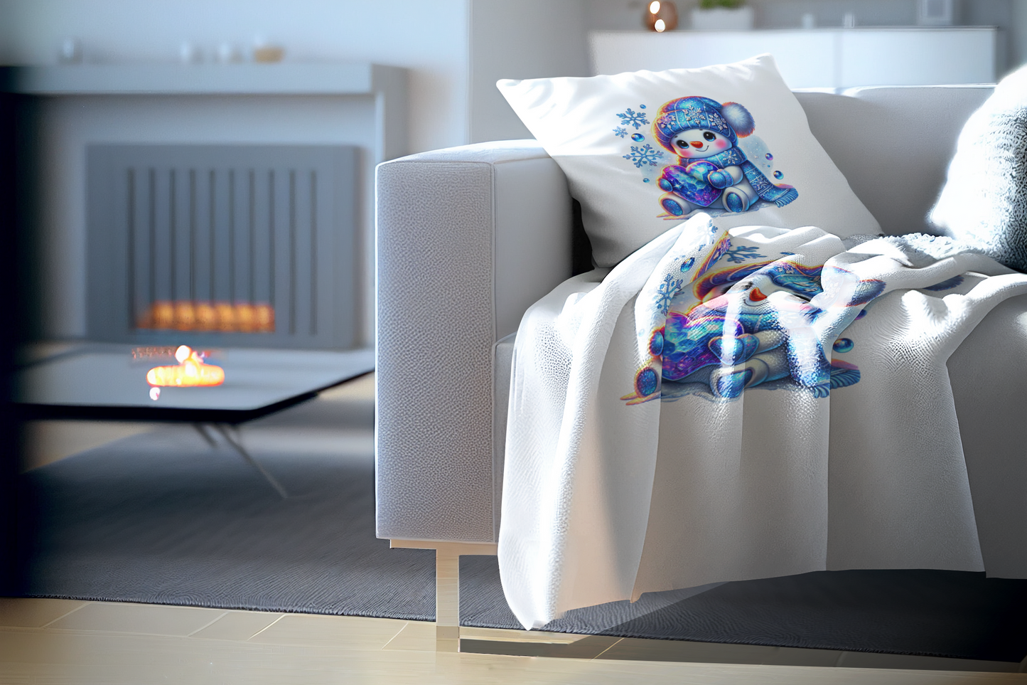 Snowman Pillow & Throw Set