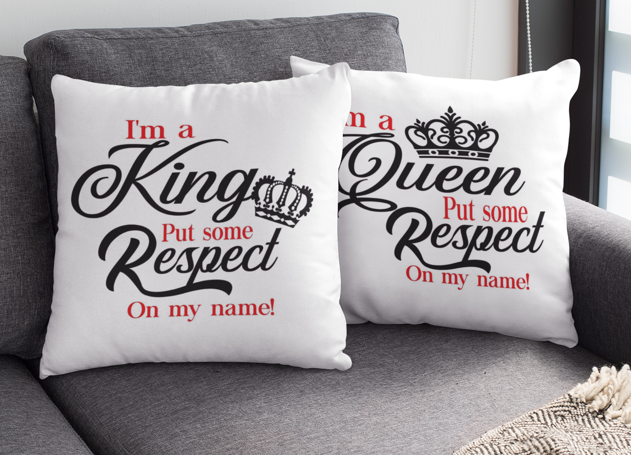King & Queen Pillow Set