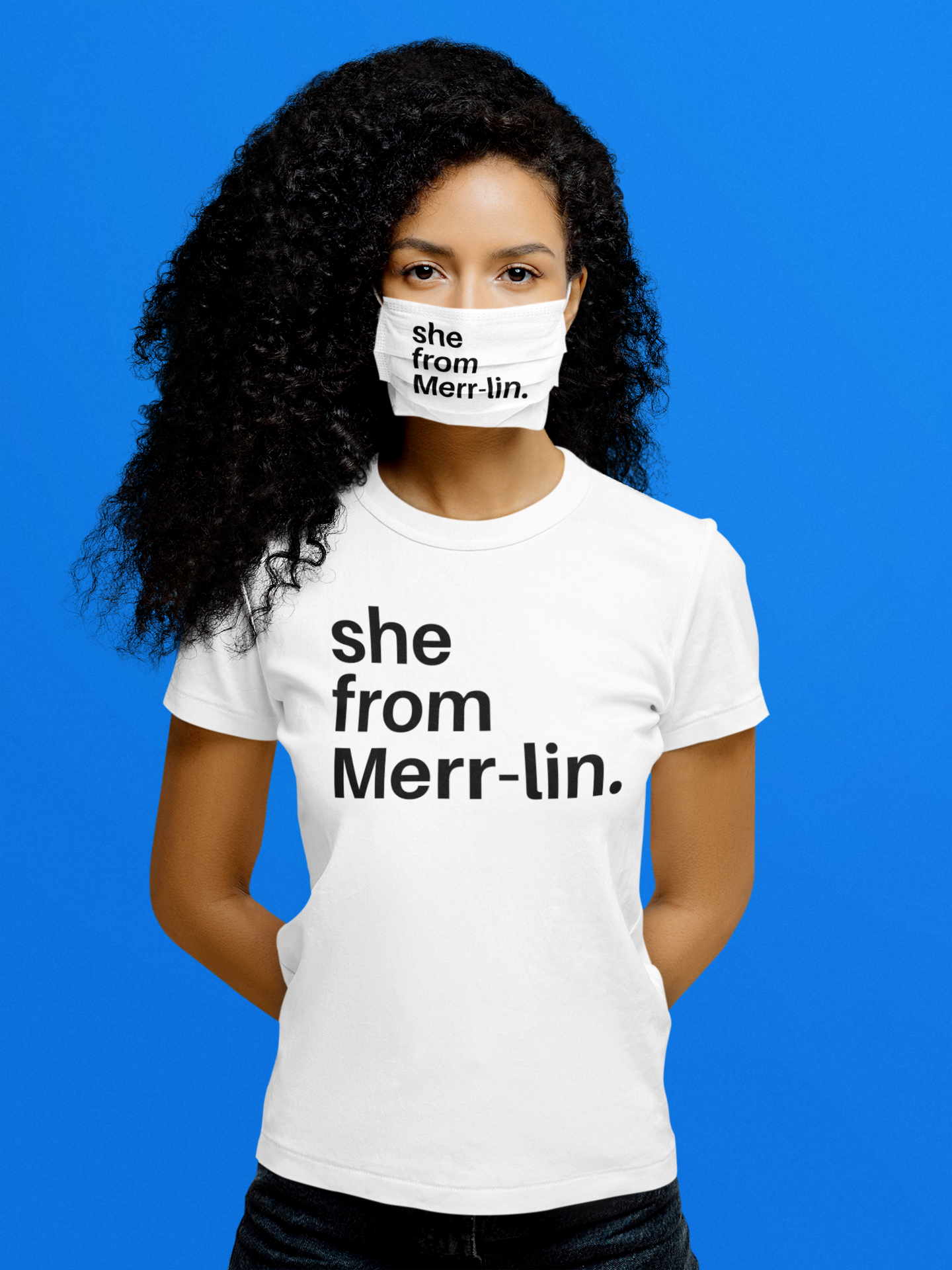 She From Merr-lin. T-shirt and Mask Set